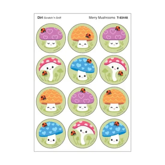 TREND Enterprises&reg; Merry Mushrooms, Dirt scent Scratch 'n Sniff Stinky Stickers&reg;, 48 Per Pack, 6 Packs {3}