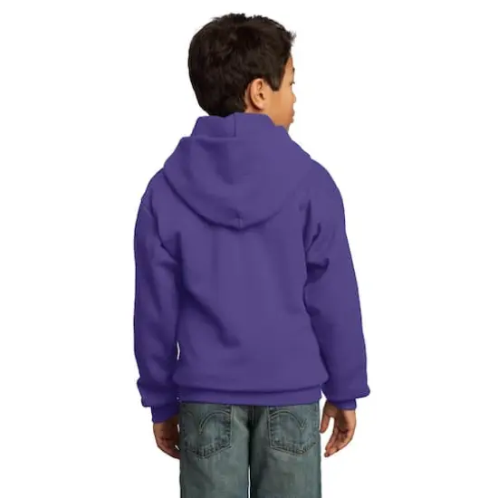 Port & Company&reg; Colors Youth Core Fleece Pullover Hooded Sweatshirt Purple {5}