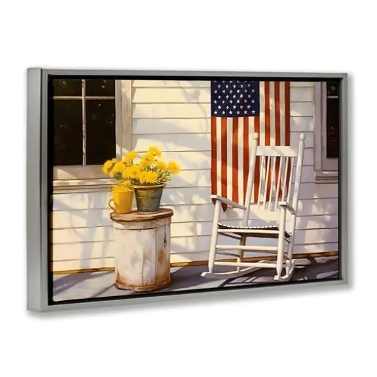 Stupell Industries Americana Deco Scene Floater Framed Art Gray {4}