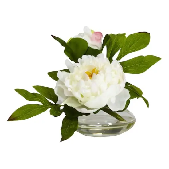 6" Assorted Peony in Glass Vase Set, 3ct. {3}