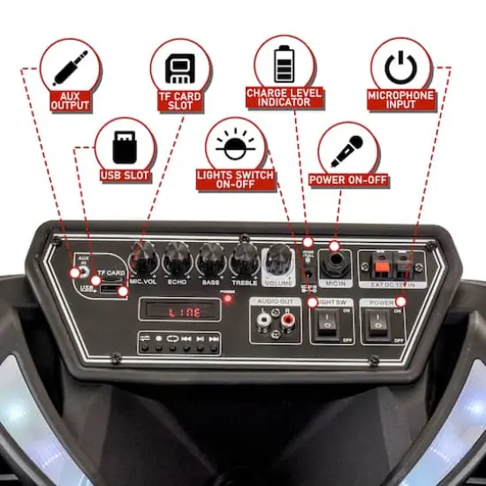 beFree Sound 15" Bluetooth Portable Rechargeable Party Speaker {4}