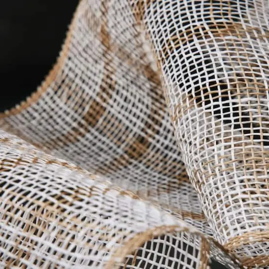 10" x 19ft. Natural & White Window Poly Burlap Mesh by Celebrate It&trade; {3}