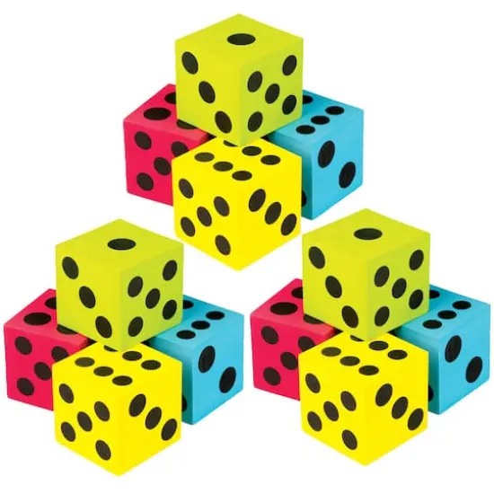 Teacher Created Resources Foam Colorful Jumbo Dice, 3 Packs of 4 {1}