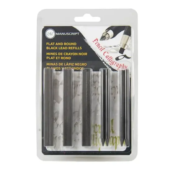 Manuscript CalliCreative Flat & Round Black Lettering Pencil Refill Leads {1}