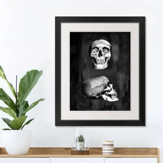 Skull Halloween Print in Black Frame {4}