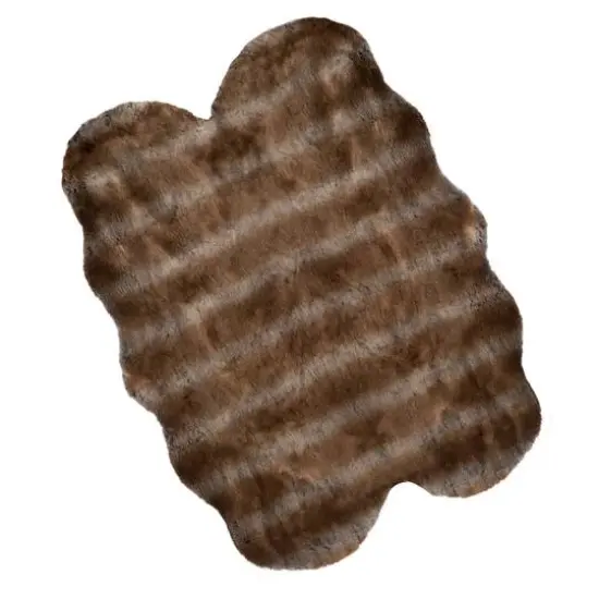 Hastings Home Brown Faux Sheepskin Fur Rug, 4ft. x 5ft. {1}