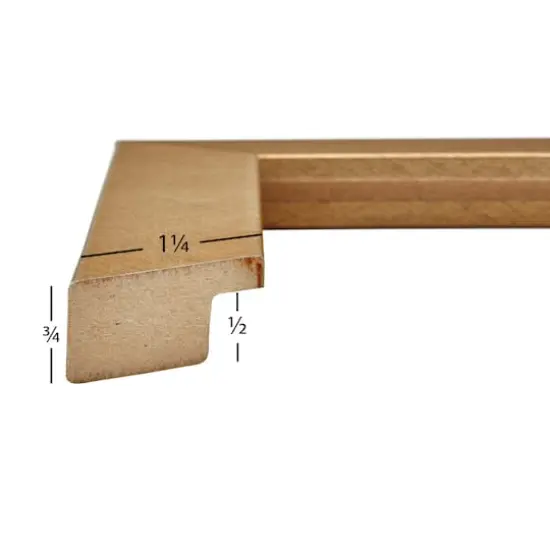 Craig Frames Bauhaus 125 Distressed Gold Picture Frame with Mat {4}