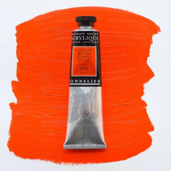 Sennelier Extra Fine Artists' Acrylic Paint, 60mL 640 Red Orange {4}