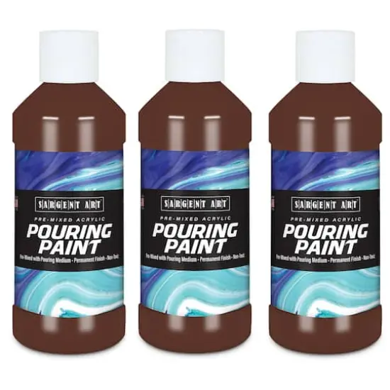 Sargent Art&reg; Acrylic Pouring Paint, 3ct. Burnt Umber {1}