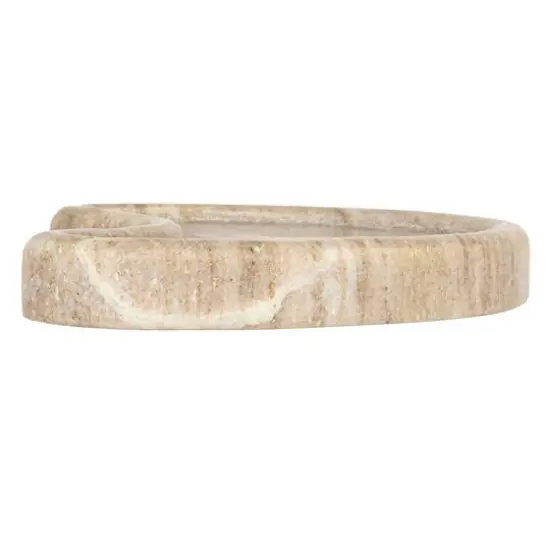 Hello Honey&reg; White & Buff Nestable Marble Kidney Shaped Tray Set {9}