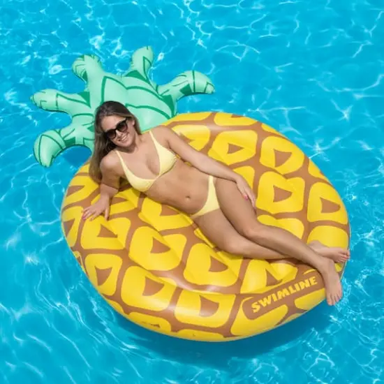 86" Inflatable Tropical Pineapple Swimming Pool Raft {5}