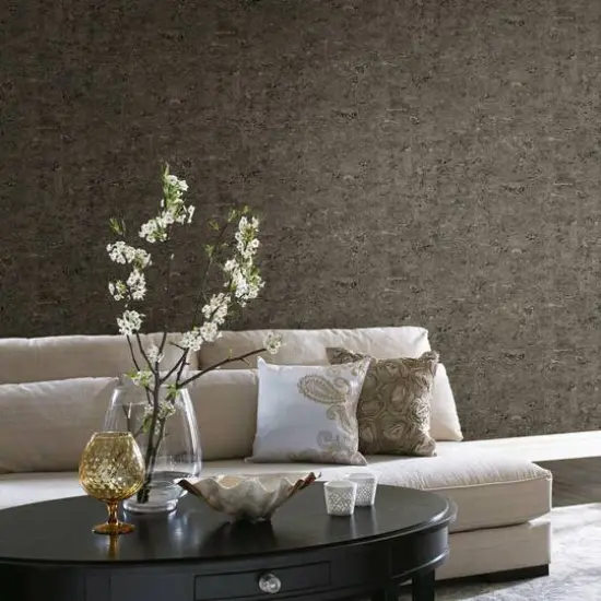 RoomMates Faux Cork Peel & Stick Wallpaper Charcoal Gray {9}