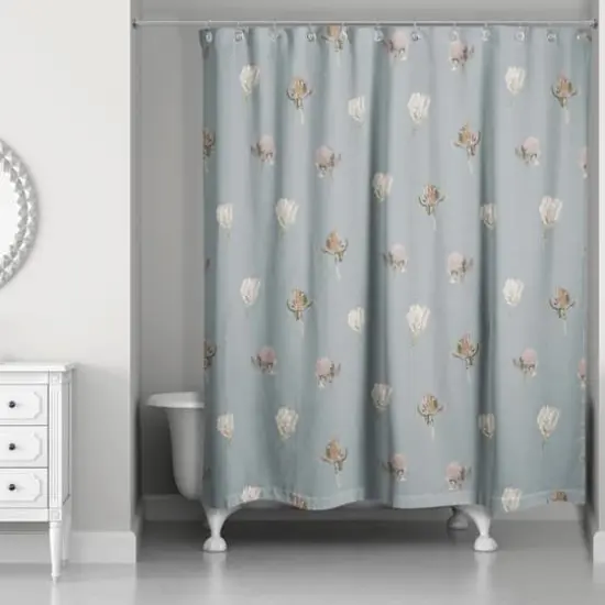 Cottage Florals Shower Curtain Blue {3}