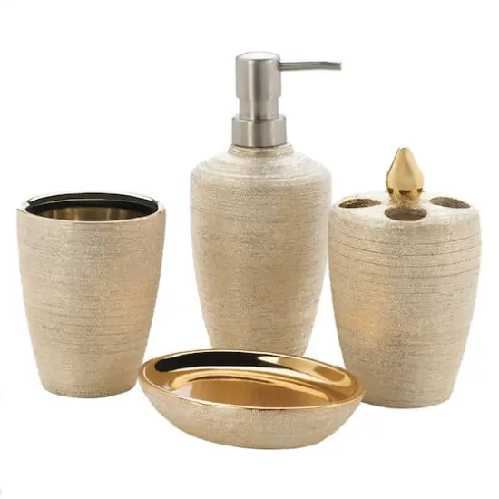 Golden Shimmer Bath Accessory Set {1}