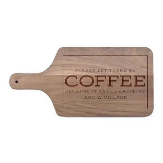 17" Caffeine Village Walnut Paddle Cutting Board {1}