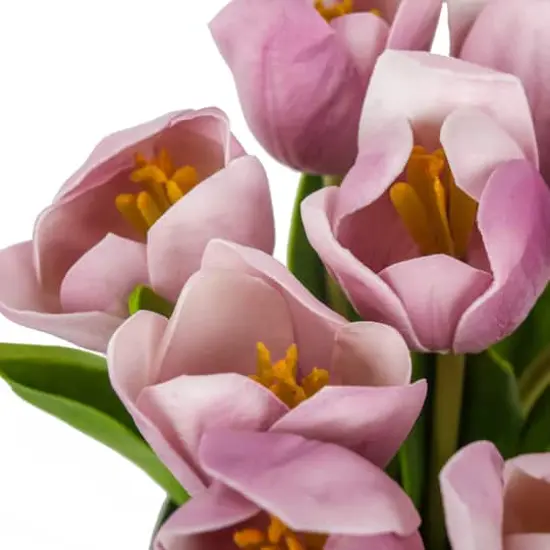 9" Tulip Bouquet in Metal Pot Mauve {5}