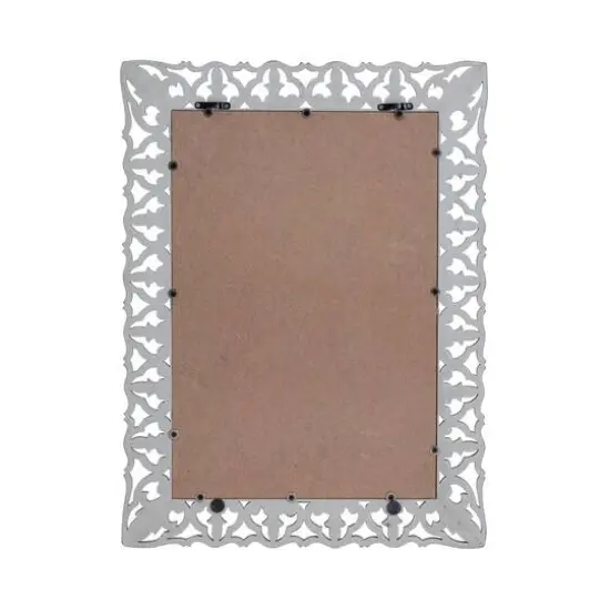 Habitat Calie 25" Distressed Gray Mirror with Carved Botanical Frame {5}