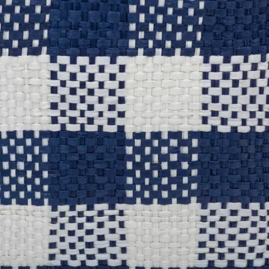 DII&reg; Large Round Checkers Paper Bin Navy {4}