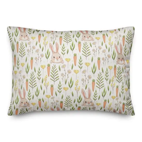 Bunny And Carrot Pattern Patch 14" x 20" Indoor / Outdoor Pillow {3}