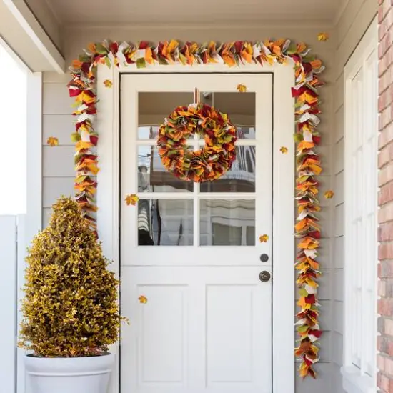 Glitzhome&reg; 6ft. Fall Multicolor Felt Garland {3}