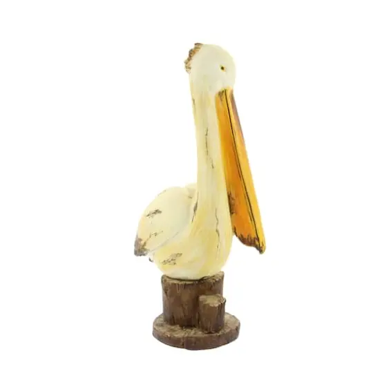 Cream Polystone Coastal Sculpture, Bird 18" x 7" x 7" {3}