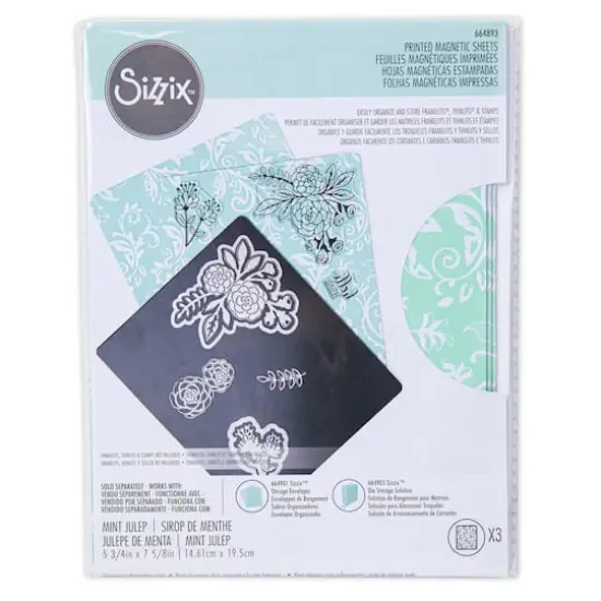 Sizzix&trade; Mint Julep Printed Magnetic Sheets, 3ct. {1}