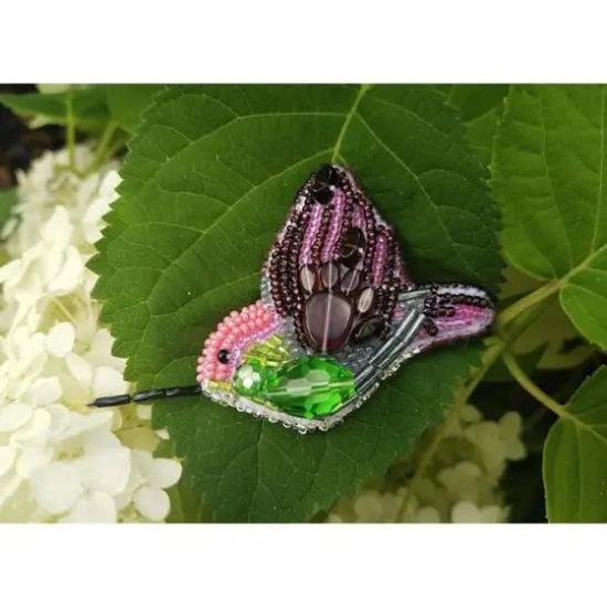 Crystal Art Beadwork Kit For Creating Brooch Fly Bird {7}