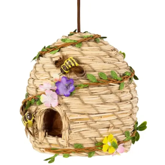 6.25" Beehive with Bees Spring Hanging Decoration {5}