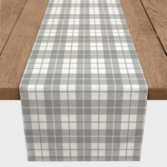 Buffalo Check Plaid Indoor/Outdoor Table Runner Gray {3}
