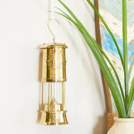 10" Gold Brass Candle Lantern {8}