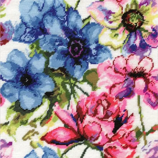 Design Works&trade; Watercolor Floral Needlepoint Kit {3}