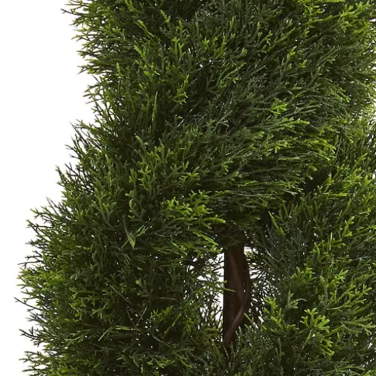 4.5ft. UV Resistant Double Pond Cypress Topiary Artificial Tree in Terracotta Planter {3}