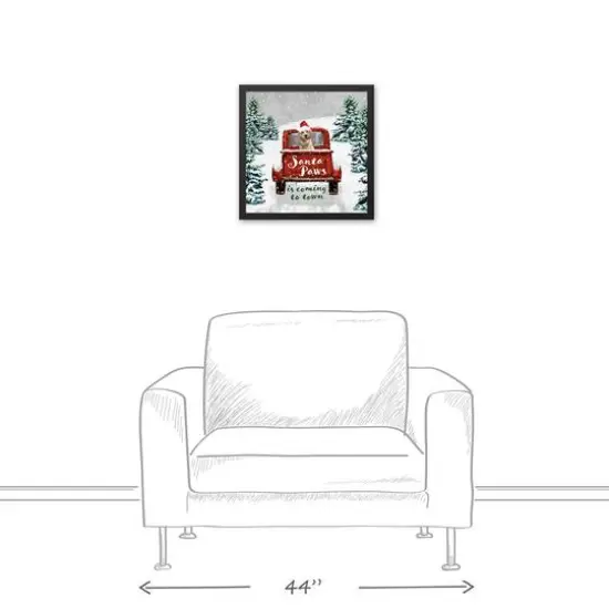 Santa Paws in Coming to Town Black Framed Canvas Wall Art {4}