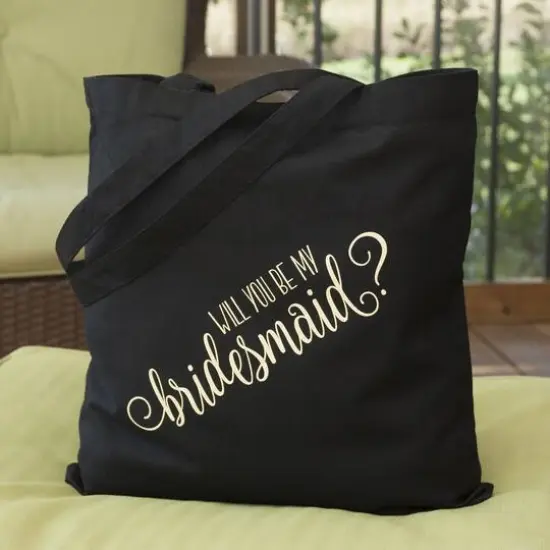 Hortense B. Hewitt Co. Will You Be My Bridesmaid Black Tote Bag {3}
