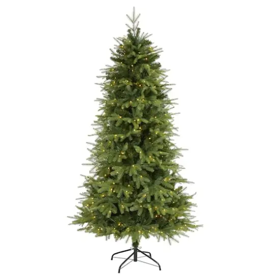 6.5ft. Pre-Lit Vancouver Fir Natural Look Artificial Christmas Tree, Clear LED Lights {1}
