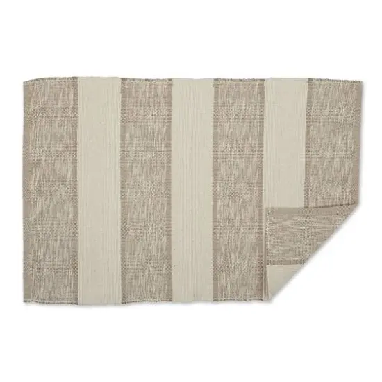 DII&reg; Brown Variegated Stripe Recycled Yarn Rug Set, 2ft. x 3ft. {4}