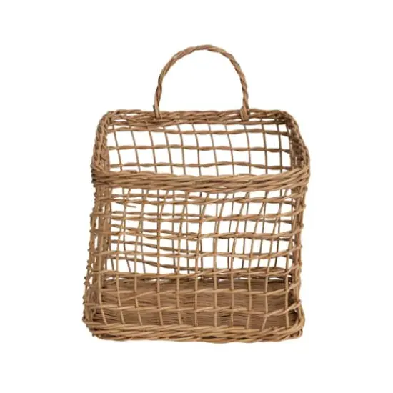 Hello Honey&reg; Natural Woven Rattan Wall Hanging Basket {1}