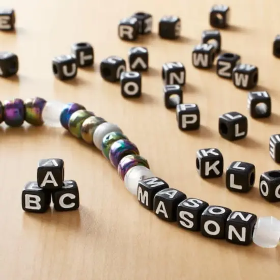 1/2lb. Black Square Alphabet Beads by Creatology&trade;, 6.5mm {3}