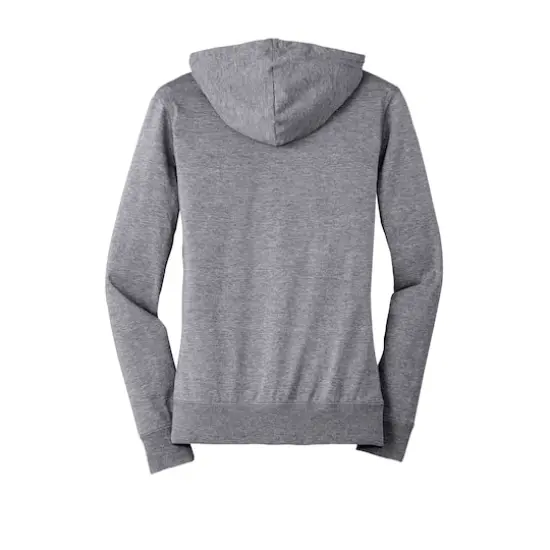 District&reg; Women's Fitted Jersey Full-Zip Hoodie Dark Heather Gray {5}