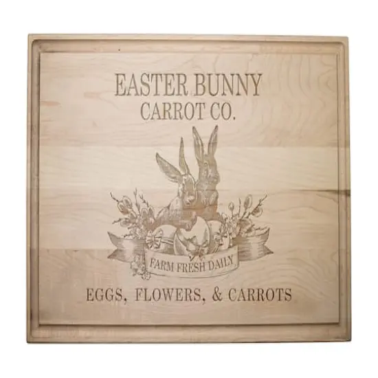 Easter Bunny Carrot Co. Maple Cutting Board {1}