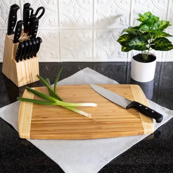Honey Can Do Joyce Chen Burnished Bamboo Cutting Board, 12'' x 18'' {1}