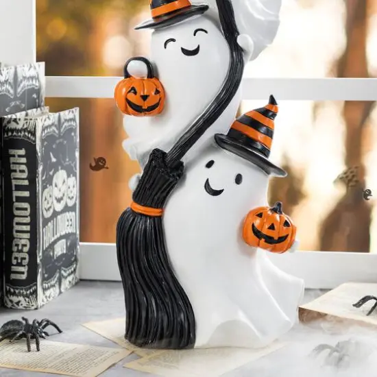 Glitzhome&reg; 21.75"H Halloween Resin Stacked Ghost Porch Decor {5}