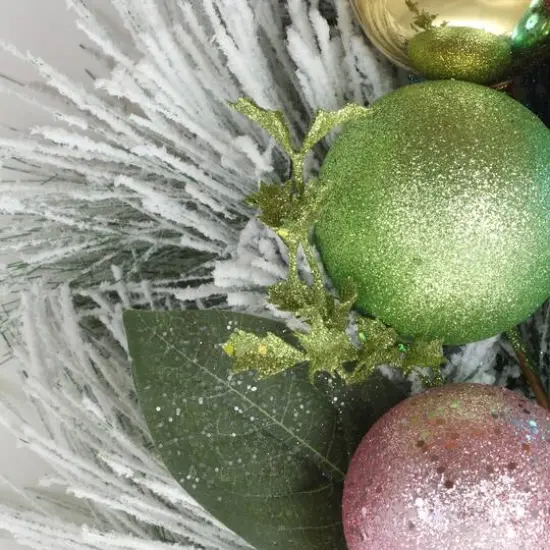 Snowy Pine & Ornament Spray {4}