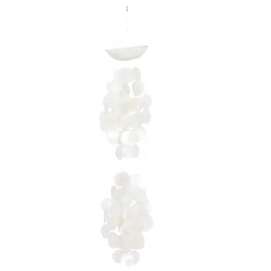 27" Capiz Coastal Windchime White {1}