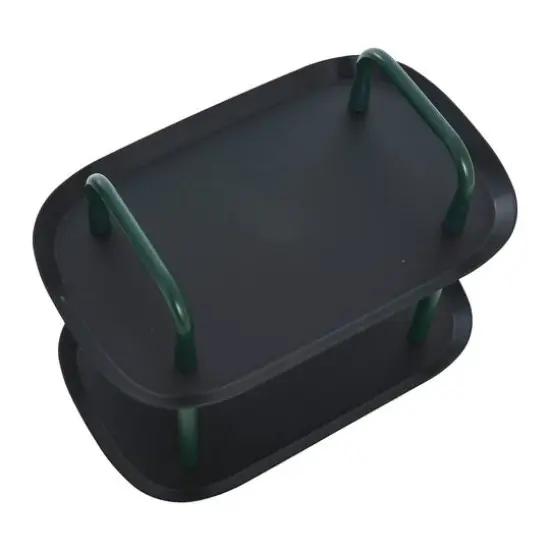 Hello Honey® Main + Mesa™ 2-Tier Modern Plastic and Metal Trolley Black and Dark Green {7}