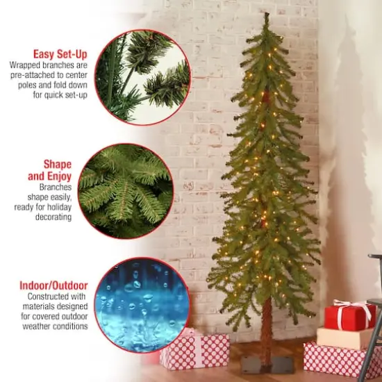 5 ft. Pre-Lit Hickory Cedar Artificial Christmas Tree, Clear Lights {6}