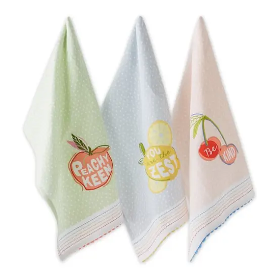 Assorted Summer Fruit Embellished Dishtowel (Set of 3) {1}