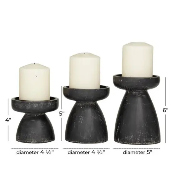 Black Traditional Candle Holder Set {7}