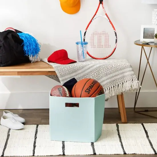 DII&reg; 13" Polyester Solid Storage Cube Robin's Egg Blue {7}