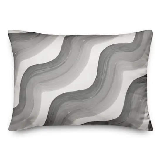 Wave Print Throw Pillow Gray {1}